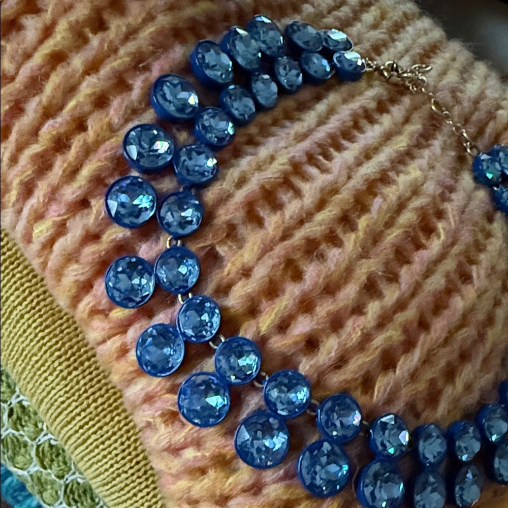 J. Crew Blue Brûlée Crystal Necklace - Picture 4 of 5